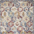 4' X 6' Navy Blue Damask Power Loom Distressed Area Rug